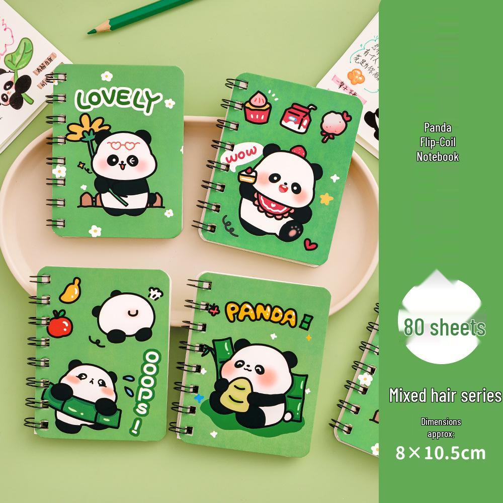 Panda A7 Mini Spiral Notebook | Portable Cartoon Stationery Gift for Students