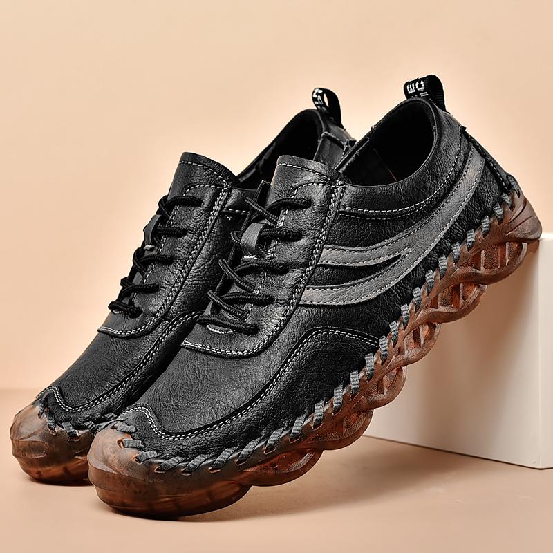 

Fashionable Casual Men s Shoes Leather Handmade Lightweight Driving Shoes Men s Plus Size Business Casual Shoes 46 чорний