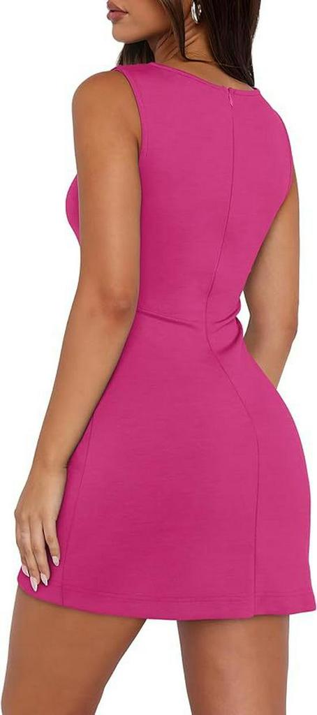 New Spring/Summer Solid Color Sleeveless Sexy Waist-Cinching Hip-Wrapping Short Skirt