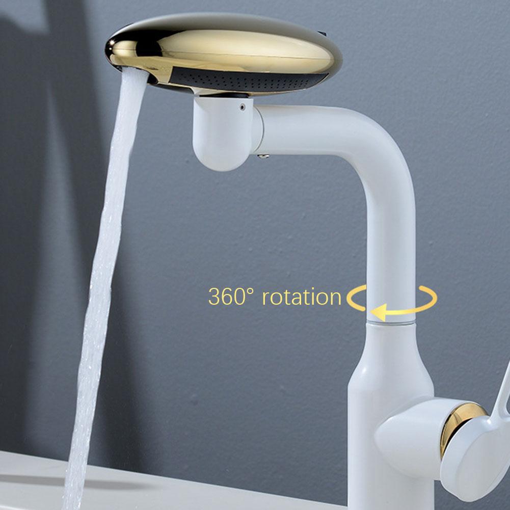 Stainless Steel Bathroom Faucet 360° Swivels Basin Mixer Tap For Hotel Style Vanity Room