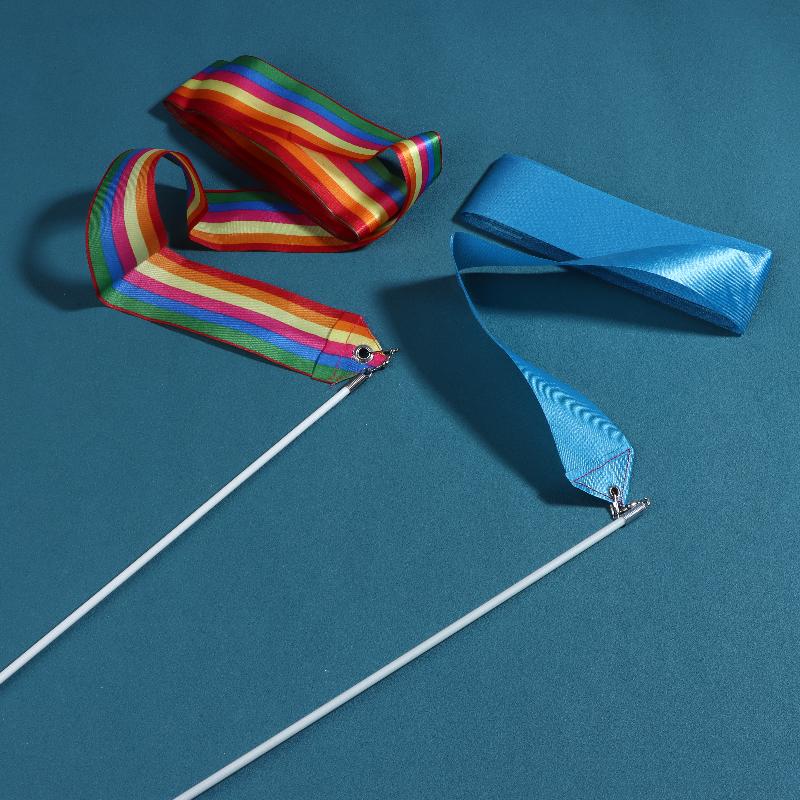 4M Artistic Gymnastics Ribbon With Rod Colorful Children Dance Ribbon Toys Outdoor Sports Toys Performance Props Kids Gifts