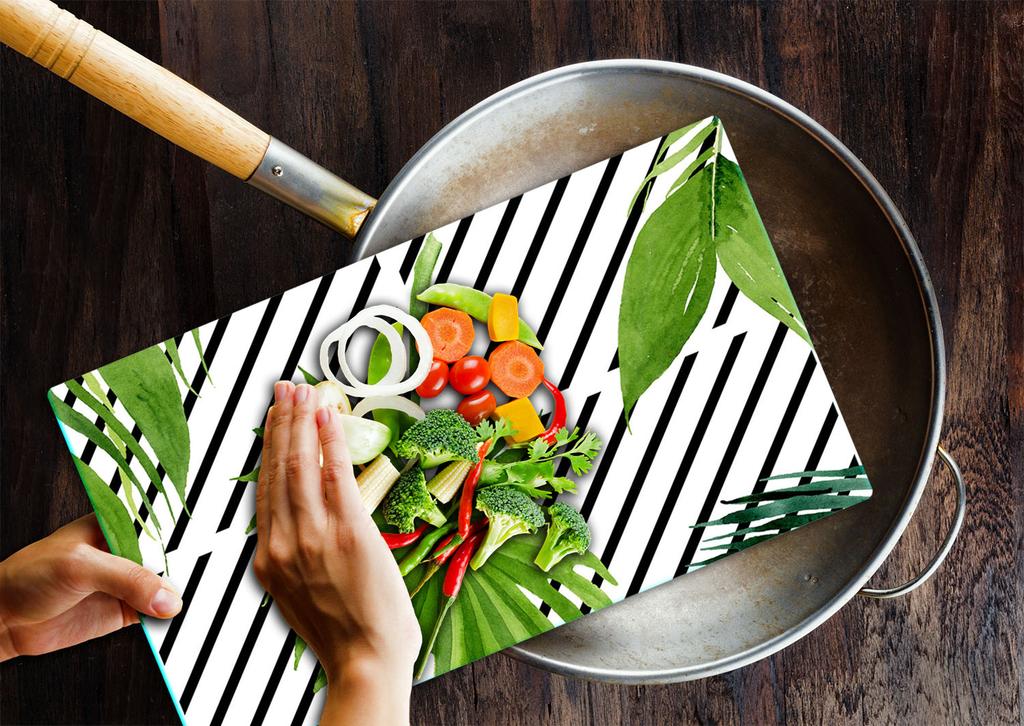 GLASS CUTTING BOARD 52x30 LEAVES