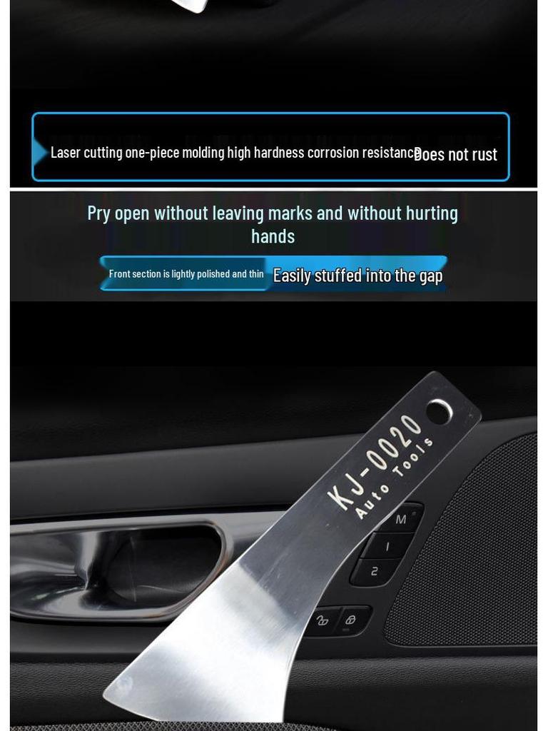 Stainless Steel Pry Bar Car Disassembly Tool for Audio, Door Panel, Console, and Mirror