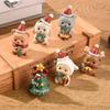 Christmas Series Craft Resin Animal Party Creative Mini Christma Tree Old Girl Kids Cute Gift Home Decoration Supplies