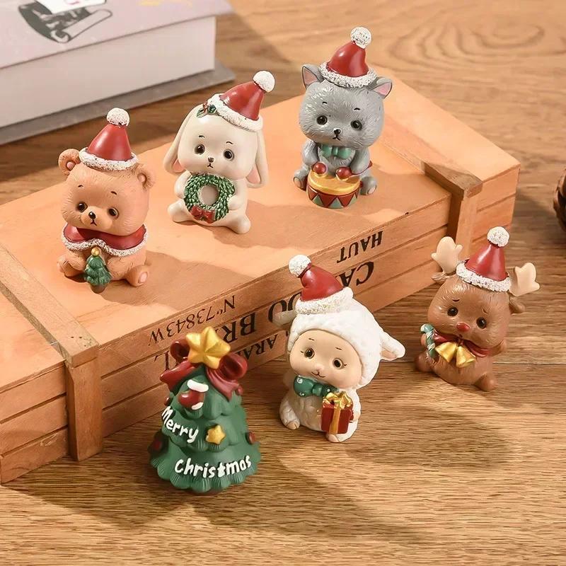 Weihnachtsserie Bastelharz Tier Party Kreativ Mini Weihnachtsbaum Altes Mädchen Kinder Niedliches Geschenk Heimdekorationszubehör