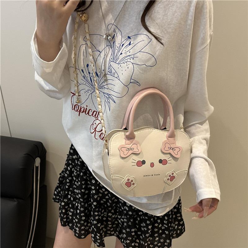 Cartoon Cute Cat Niche Design Handbag New Sweet Shoulder Messenger Bag Female
