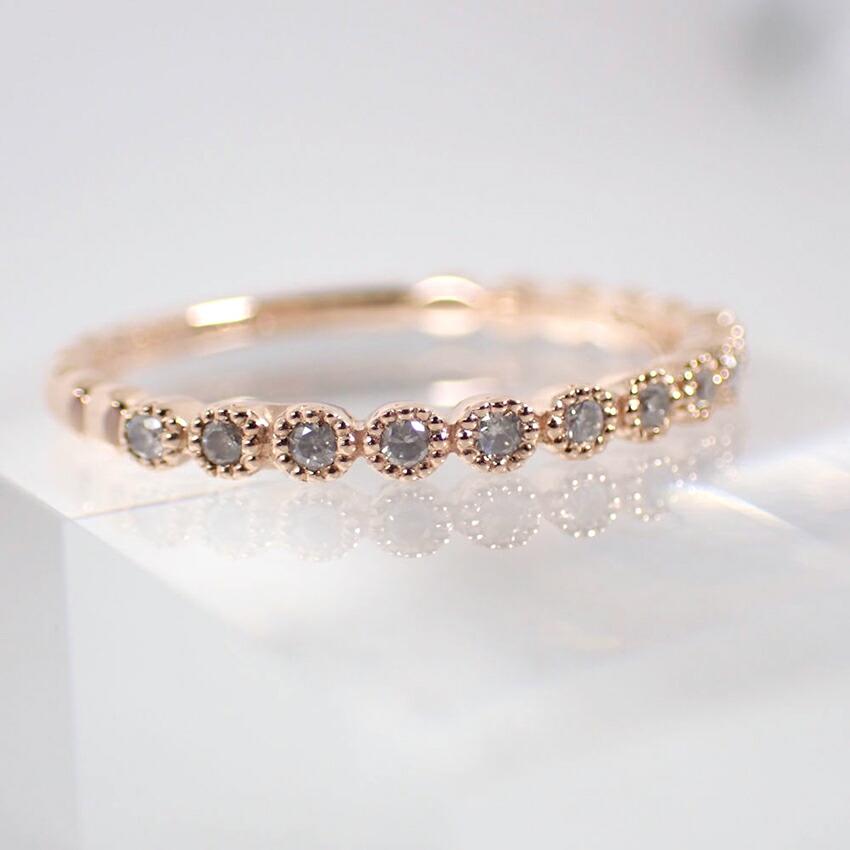 [Pre-owned] Agete K18PG Diamond 0.05ct Ring / Size 11 / J92-7