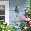 Elegant Black Metal Wall Cross with Delicate Rose Pattern for Home Decor Indoor Outdoor Gift