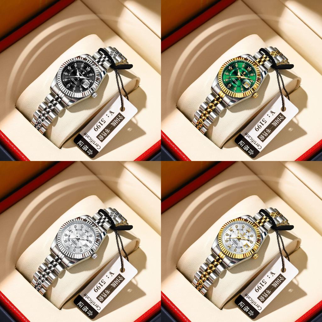 Swiss Ladies Watch Quartz Luminescent Calendar Waterproof For Gift And Fashion