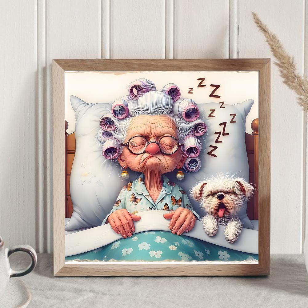5D DIY Full Round Drill Diamond Painting Grandma Kit Home Decor Art Craft