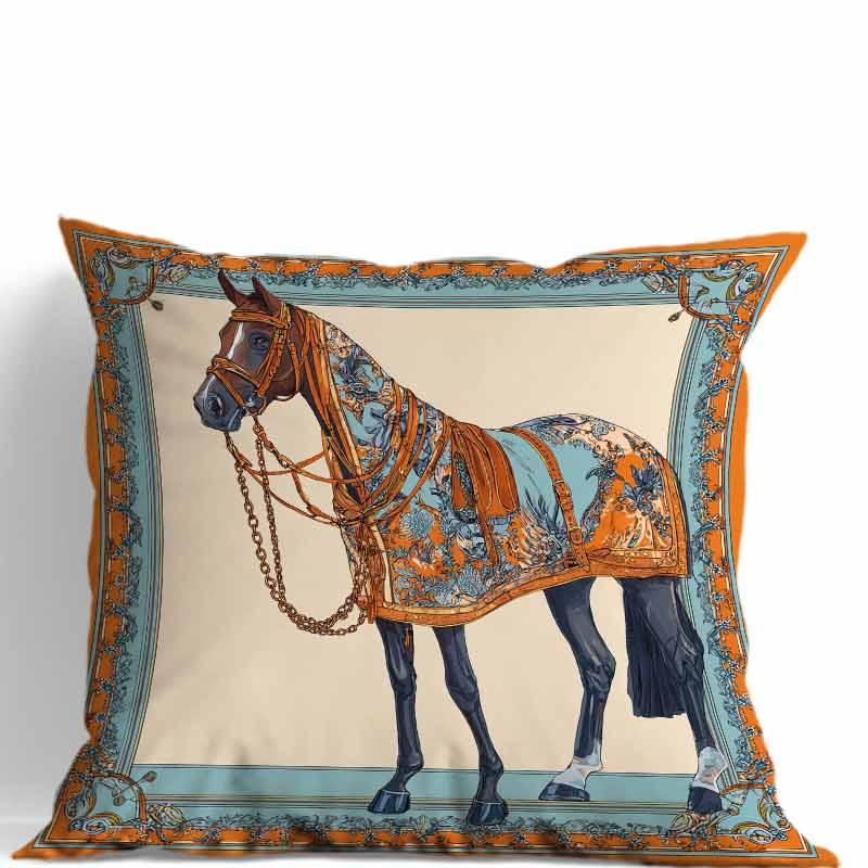 Exquisite Horse-Printed Cushion Covers for Home Decor Polyester pillowcase, sofa decorative cushion cov Headboard Pillow