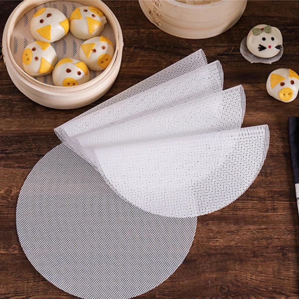 3pcs/Pack Washable & Reusable Silicone Nonstick Steamer Liners, Round Steaming Mat for Bamboo Steamer Cooking, Heat Resistant Kitchen