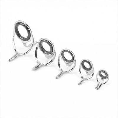 5PCS Durable Stainless Steel Fishing Rod Guides Double Legs Ceramic Fishing Rod Guide Ring 5 Styles Rod Tip Guide Repair Kit
