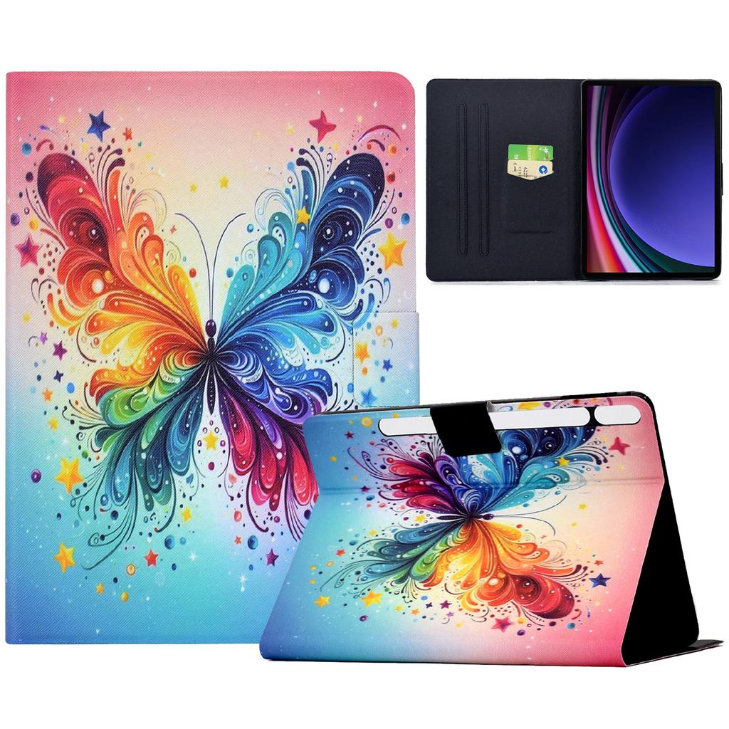 Leather Case for Samsung Galaxy Tab S10 Lite/S10 FE/S9 FE/S9 Pattern Painting Card Slots Stand Tablet Cover with Auto Sleep/Wake