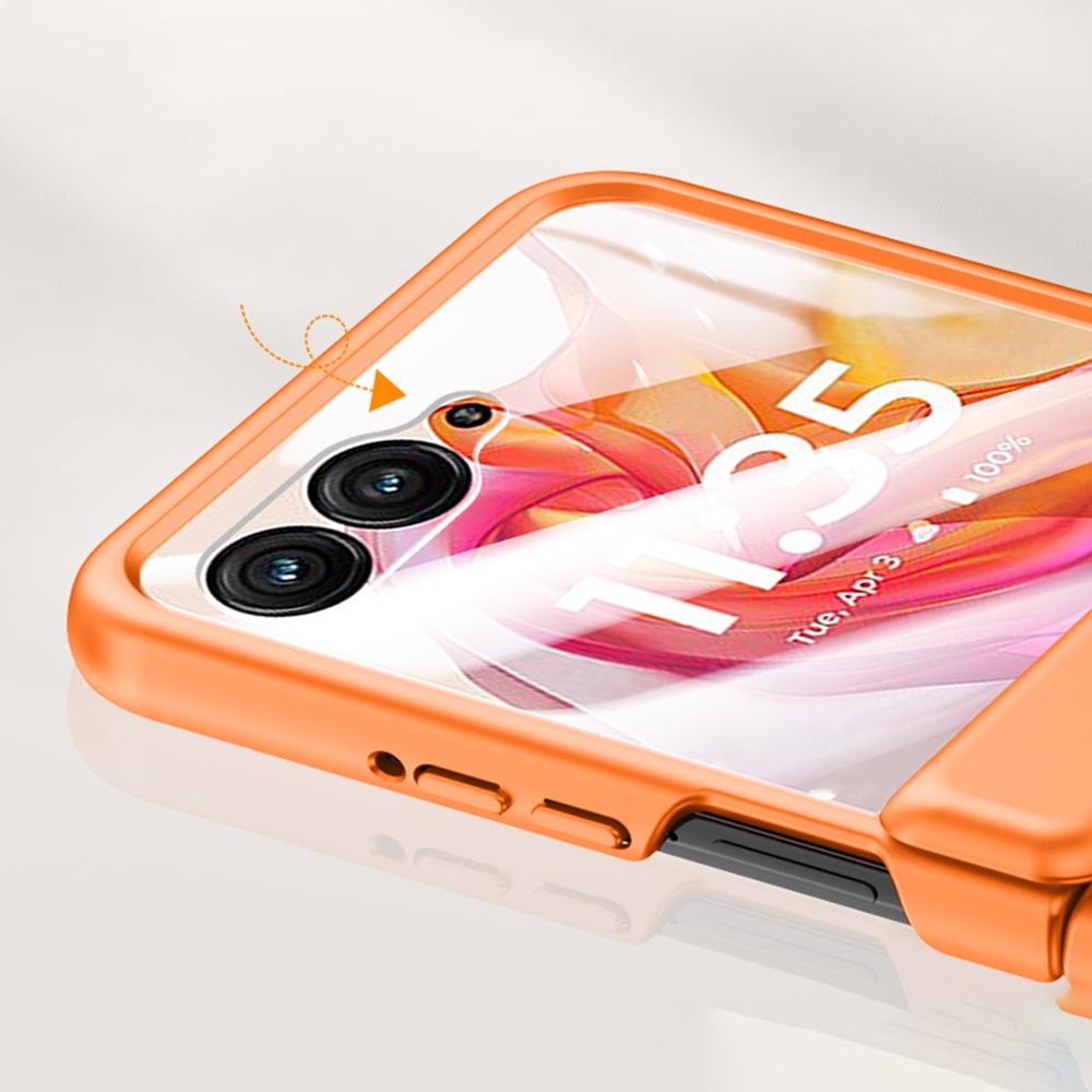 For Motorola Razr 50 Ultra 5G Case Shockproof Hard PC Phone Cover with Rear Small Screen Protector