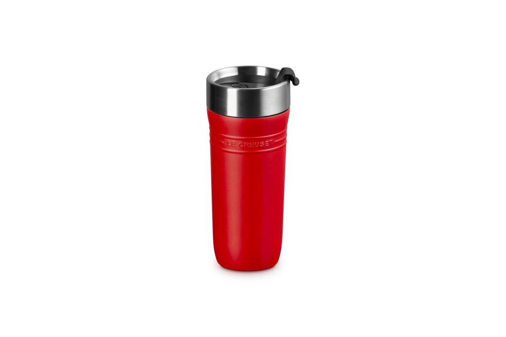 LE CREUSET Travel Tumbler Mug Water Bottle Bottle 350ml Cherry Red Stainless Steel Vacuum Insulated Wide Mouth Easy To Clean On the Go Convenient To