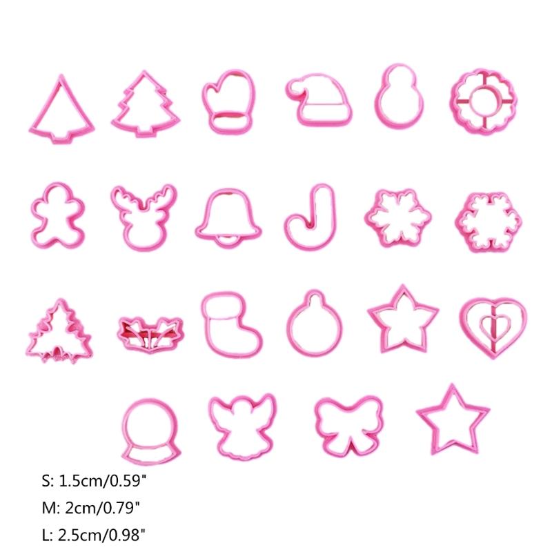 22 PCS Christmas Cookie Cutters Biscuit Cutter Multi Shapes Cookie Moulds PP Material Biscuit Mold Baking Accessories