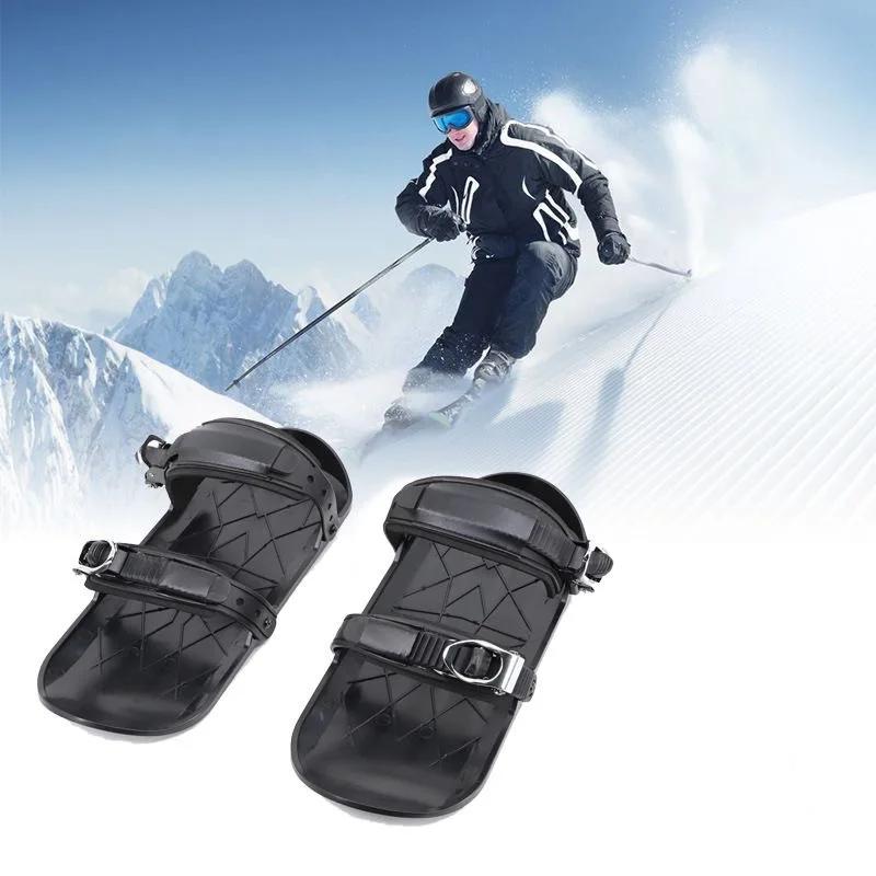 Mini Kurze Skates Ski Schuhe Skiboards Verstellbar Erwachsene Kurze Schuhe Snowblades Tragbar für Winter Outdoor Sportarten Snowboard