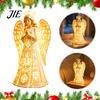 Sympathy Memorial Gift Praying Angel Night Light, Resin Decorative Figurine with Warm LED Lights Christmas Tabletop Ornament for Home Decor,