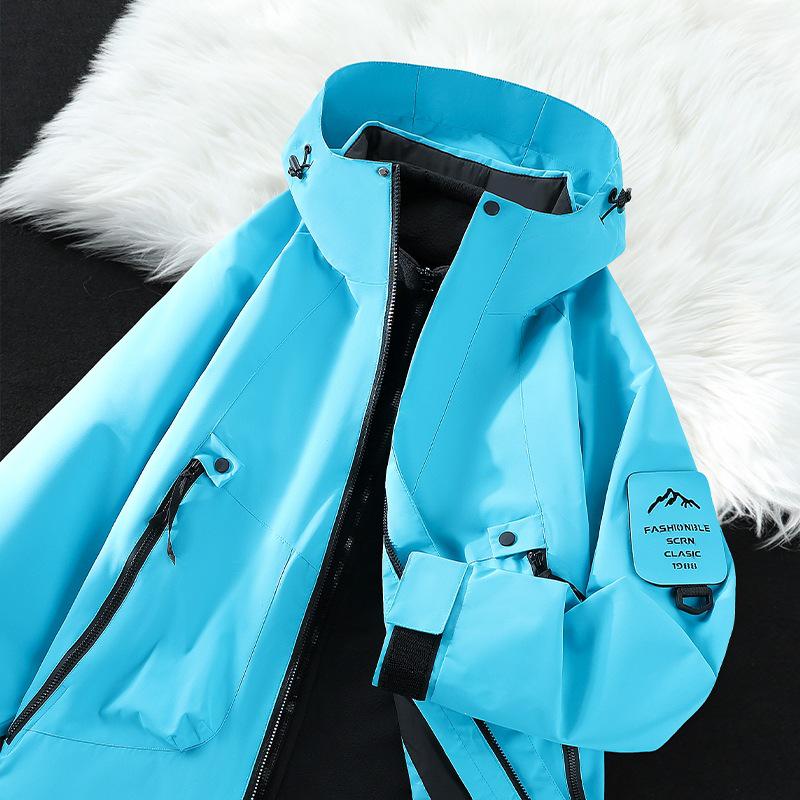 Big Brand Women's Blue 3-in-1 Jacket - Spring/Autumn 2026, Windproof & Waterproof Mountaineering Outerwear