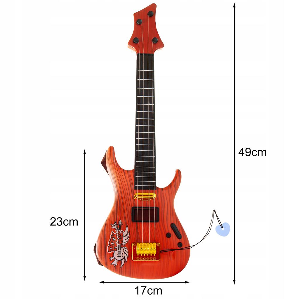Zabawka Gitara Dla Dzieci Duża Gra Instrument 49 Cm Struny Etui
