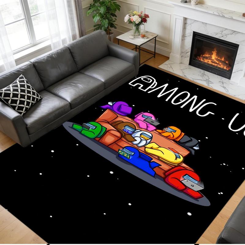 Anti‑Slip Crystal Velvet Floor Rug, Among Us Design Carpet for Indoor Living Bedroom Home Decoration