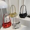 Glänzende Knödel-Tasche Modische und elegante plissierte Ein-Schulter-Tasche Hand-Trage-Achseltasche