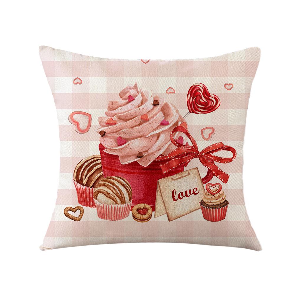 Valentine's Day Pillow Cover New Truck Love Linen Cushion Decorative Sofa Cushion Cover Home
