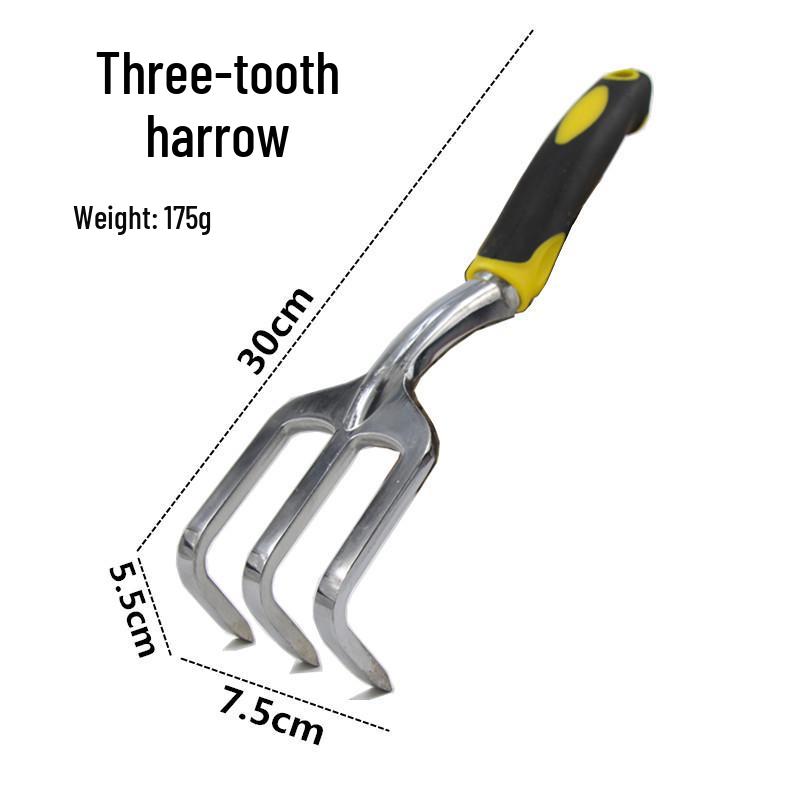 Gardening & Landscaping Tool Set: Iron Shovel with Magnesium Aluminum Alloy, Silicone Handle - 4 Pieces