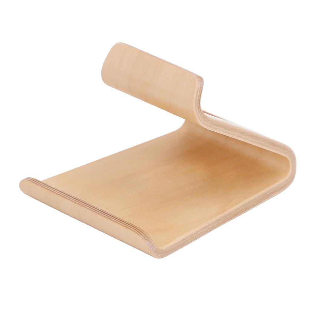 Wooden Phone Stand Waterproof Ergonomic Integrated Wood Tablet Holder with TPU Non Slip Pad Light