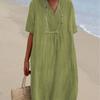 Spot 2026 spring and summer new women's clothing versatile hot sale explosion casual thin skirt solid color cotton and linen
