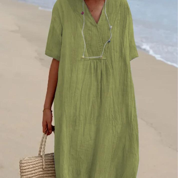 Spot 2026 spring and summer new women's clothing versatile hot sale explosion casual thin skirt solid color cotton and linen