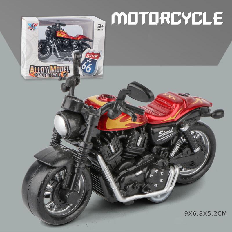 1/36 Alloy Motorcycle Model Decoration Locomotive Motorbike Toy Decor Simulation Racing Pull Back Car Children's Boy Toy Gift
