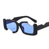 Hip Hop Square Sunglasses Women Men Off Notch Hole Design White Sun Glasses Blue Ladies Vintage Eyewear UV Protection