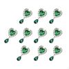 10x Rhinestone Heart Pendant Love Charms Alloy Accessories for Jewelry Making DIY Necklace Bracelet