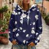 Women's Floral Print Long Sleeve Hoodie with and Pockets for Casual Wear