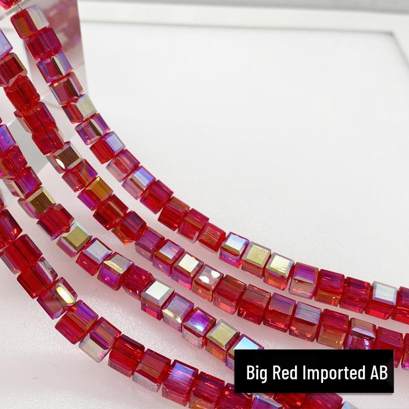 Multi-Faceted Crystal Glass Square Beads: 4/6/8mm Sugar Cubes for DIY Jewelry, Loose Beading with Holes