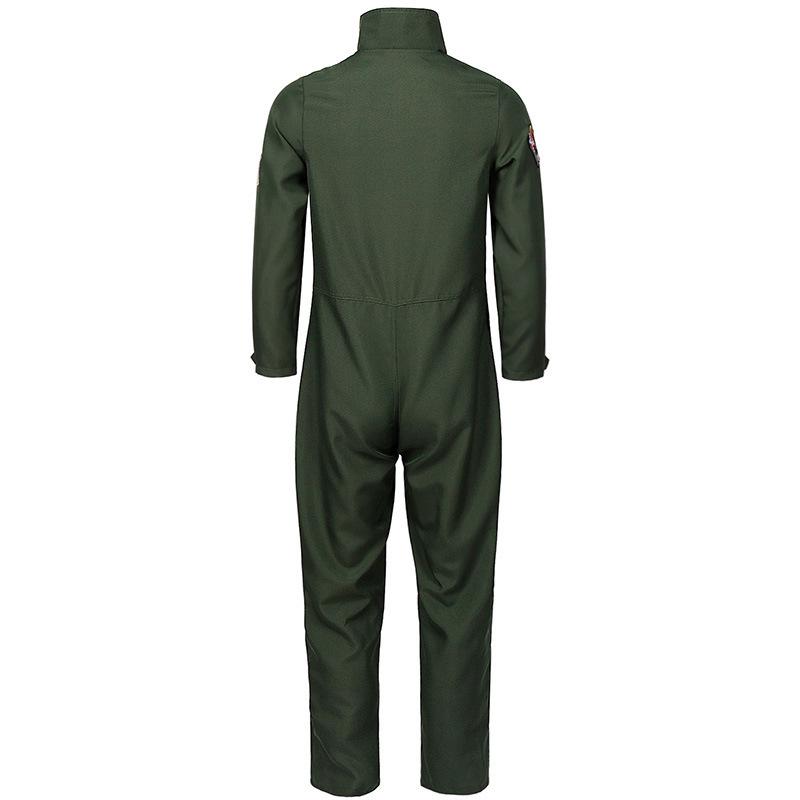 2025 Children's Military Green Pilot Cosplay Uniform for Stage Performance and Role-Playing