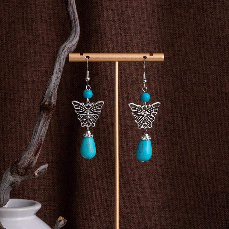 Tibetan Ethnic Bohemian Tassel Turquoise Earrings