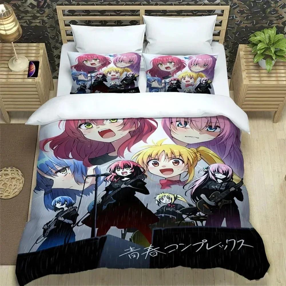Comforter Anime Bocchi The Rock Kessoku Band Bedding Set Bed Set Comforter King Queen Size Boys Adult