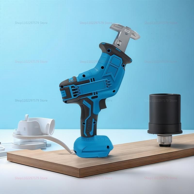 Cordless Power Reciprocating Saw 18V-21V No Battery Adjustable Speed Chainsaw for Wood Pipe Cutting Renovation Tool
