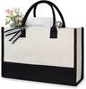 Large Capacity Tote Bag Fashion Canvas Totes Letters Flower Portable Beach Shoulder Shopping Casual Beach Bag Handbag