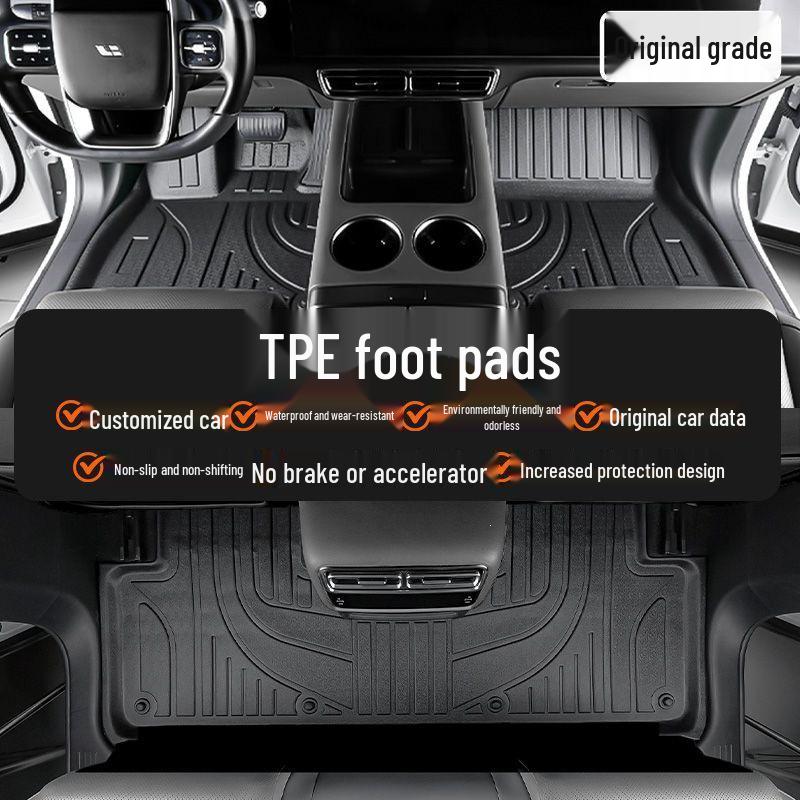 Li Auto L7 TPE Full Coverage Floor Mats - Updated Version for Car Interior Decoration Li Auto L7 [Ideal Black]