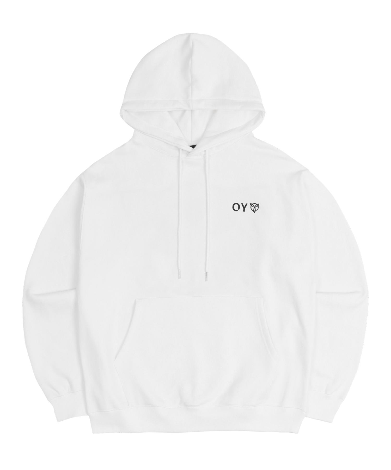 Oy Layered Cutting Logo Hoodie - White White/2 Size