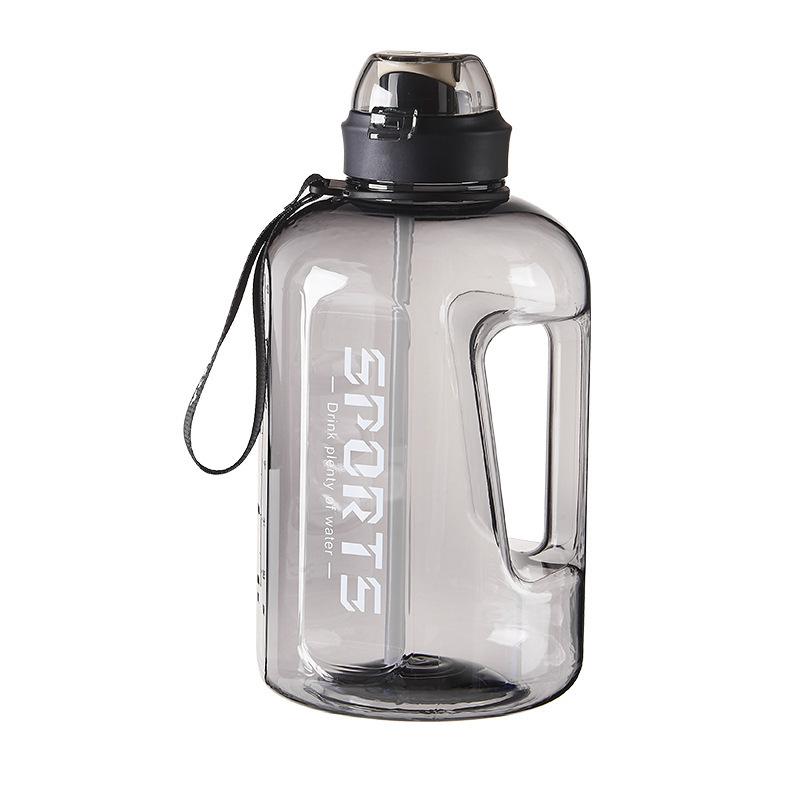Super Large Capacity Ton Barrels Kettle Good-looking Summer Workout Outdoor Sports Bottle Double Drinking Straw High Temperature Resistance