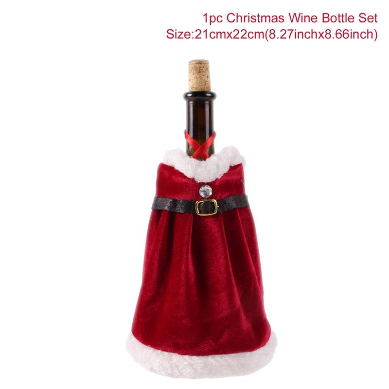 Christmas Wine Bottle Cover Merry Christmas Decorations For Home Christmas Ornament Xmas Table Decor New Year 2026 Navidad Gift