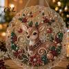 Acryl-Ornamente für Zuhause Weihnachtsbaum Hängender Schmuck, Kunst mit Kunstperlen DIY Malerei Feier Partyzubehör Sonnenfänger, 20cm Leuchtend