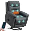 Power Lift Recliner Chair with Vibration Massage, Heat, USB - Grey