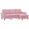 VidaXL 3-seater Sofa with Footrest Pink 180 Cm Velvet, Sofa, Sofa with Footrest, Three-seater Sofa, 3201218