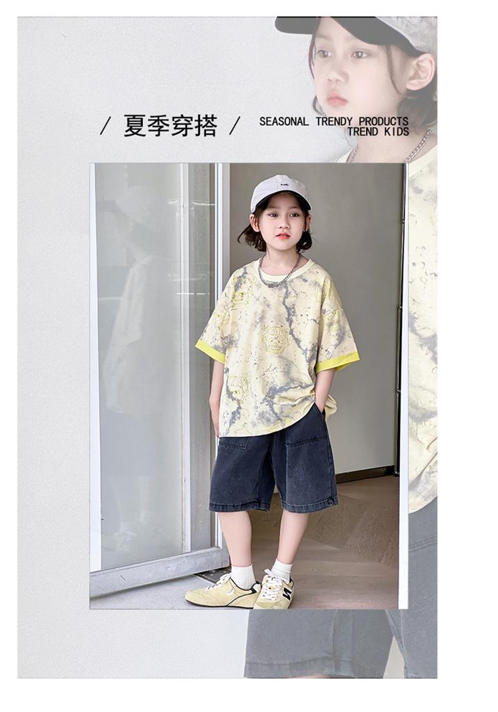 Boys' Short Sleeved T-shirt Set Summer Clothes 2026 New Children's Two-piece Set Summer Mid To Large Children's Short Sleeved Top Trend